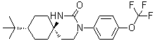 反式-9-叔丁基-3-[4-(三氟甲氧基)苯基]-1,3-二氮杂螺[5.5]十一烷-2-酮分子结构 (CAS 706813-26-5)