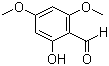 4,6-二甲氧基水杨醛分子结构 (CAS 708-76-9)