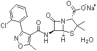 氯唑西林钠分子结构 (CAS 7081-44-9)