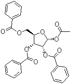 1-乙酰氧基-2,3,5-三苯甲酰氧基-1-alpha-D-呋喃核糖分子结构 (CAS 70832-64-3)