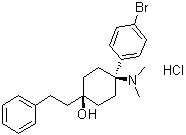 反式-4-(4-溴苯基)-4-(二甲基氨基)-1-(2-苯基乙基)环己醇盐酸盐分子结构 (CAS 70895-01-1)