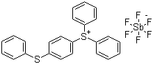 二苯基-(4-苯基硫)苯基锍六氟锑酸盐分子结构 (CAS 71449-78-0)