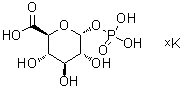 alpha-D-Glucopyranuronic acid 1-(dihydrogen phosphate) potassium salt molecular structure (CAS 71662-14-1)