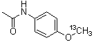 N-[4-(甲氧基-<sup>13</sup>C)苯基]乙酰胺分子结构 (CAS 72156-70-8)