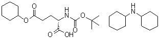 N-[叔丁氧羰基]-L-谷氨酸 5-环己基酯(二环己基胺)盐分子结构 (CAS 73821-98-4)