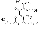beta-羟基异戊酰紫草素分子结构 (CAS 7415-78-3)