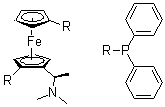 (2S)-1-[(1R)-1-(二甲基氨基)乙基]-1',2-双(二苯基膦)二茂铁分子结构 (CAS 74311-56-1)