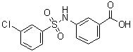 3-[[(3-氯苯基)磺酰基]氨基]苯甲酸分子结构 (CAS 749884-42-2)
