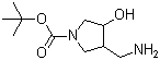 3-(氨基甲基)-4-羟基-1-吡咯烷羧酸叔丁酯分子结构 (CAS 773826-73-6)