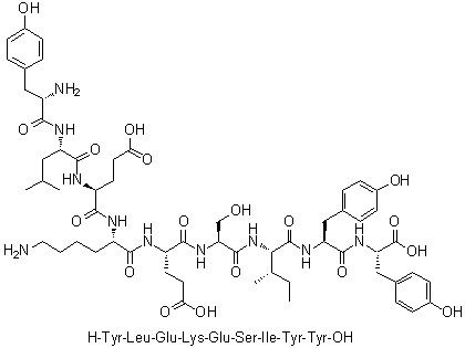 L-酪氨酰-L-亮氨酰-L-alpha-谷氨酰-L-赖氨酰-L-alpha-谷氨酰-L-丝氨酰-L-异亮氨酰-L-酪氨酰-L-酪氨酸分子结构 (CAS 773853-65-9)