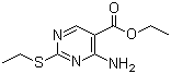 Ethyl 4-amino-2-(ethylthio)-5-pyrimidinecarboxylate molecular structure (CAS 778-97-2)