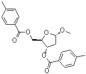甲基 2-脱氧-alpha-D-赤式-呋喃戊糖苷二(4-甲基苯甲酸酯)分子结构 (CAS 78185-64-5)