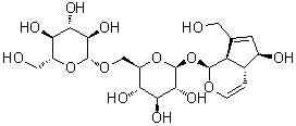 桃叶珊瑚甙元 1-O-beta-龙胆双糖苷分子结构 (CAS 78392-84-4)