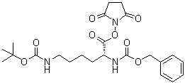 N6-[叔丁氧羰基]-N2-[苄氧羰基]-D-赖氨酸琥珀酰亚胺基酯分子结构 (CAS 78603-23-3)