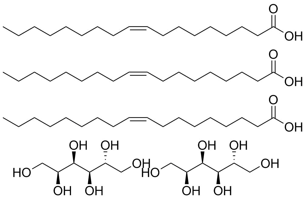 山梨坦倍半油酸酯分子结构 (CAS 8007-43-0)