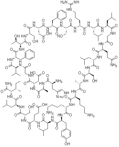 猪小肠二十七碳肽分子结构 (CAS 80458-29-3)