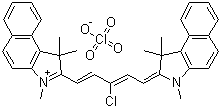 2-[(1E,3Z)-3-氯-5-(1,1,3-三甲基-1,3-二氢-2H-苯并[e]吲哚-2-亚基)-1,3-戊二烯基]-1,1,3-三甲基-1H-苯并[e]吲哚鎓高氯酸盐分子结构 (CAS 81628-44-6)