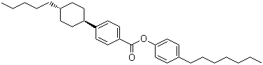 4-(反式-4-戊基环己基)苯甲酸对庚基苯酚酯分子结构 (CAS 81929-46-6)
