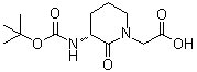 (3R)-3-[[叔丁氧羰基]氨基]-2-氧代-1-哌啶乙酸分子结构 (CAS 82611-51-6)