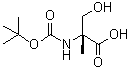 N-[叔丁氧羰基]-2-甲基-D-丝氨酸分子结构 (CAS 84311-18-2)