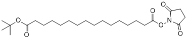 CAS # 843666-28-4, Succinimidyl tert-butyl hexadecandioate, 1-O-tert-butyl 16-O-(2,5-dioxopyrrolidin-1-yl) hexadecanedioate