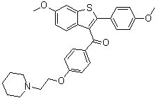 [6-Methoxy-2-(4-methoxyphenyl)benzo[b]thien-3-yl][4-[2-(1-piperidinyl)ethoxy]phenyl]methanone molecular structure (CAS 84541-38-8)