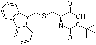 N-[叔丁氧羰基]-S-(芴甲基)-L-半胱氨酸分子结构 (CAS 84888-35-7)