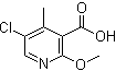 5-Chloro-2-methoxy-4-methyl-3-pyridinecarboxylic acid molecular structure (CAS 851607-38-0)