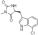 (5S)-5-[(7-氯-1H-吲哚-3-基)甲基]-3-甲基-2,4-咪唑烷二酮分子结构 (CAS 852391-20-9)