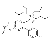 三丁基[[4-(4-氟苯基)-6-异丙基-2-[甲基(甲基磺酰基)氨基]-5-嘧啶基]甲基]溴化鏻分子结构 (CAS 853066-73-6)