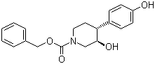 (3R,4R)-3-羟基-4-(4-羟基苯基)哌啶-1-甲酸苄酯分子结构 (CAS 857278-37-6)
