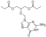2-Amino-1,9-dihydro-9-[[2-(1-oxopropoxy)-1-[(1-oxopropoxy)methyl]ethoxy]methyl]-6H-purin-6-one molecular structure (CAS 86357-20-2)