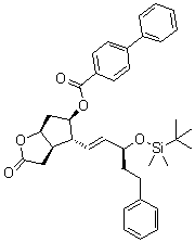 [1,1'-联苯]-4-羧酸 (3aR,4R,5R,6aS)-4-[(1E,3S)-3-[[(1,1-二甲基乙基)二甲基硅烷基]氧基]-5-苯基-1-戊烯基]六氢-2-氧代-2H-环戊二烯并[b]呋喃-5-基酯分子结构 (CAS 865087-09-8)