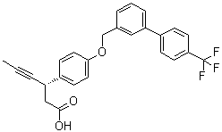 (betaS)-beta-1-Propyn-1-yl-4-[[4'-(trifluoromethyl)[1,1'-biphenyl]-3-yl]methoxy]benzenepropanoic acid molecular structure (CAS 865231-46-5)