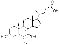 (3alpha,5beta,6alpha,7beta)-6-乙基-3,7-二羟基胆烷-24-酸分子结构 (CAS 865244-30-0)