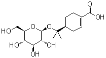 (4S)-4-[1-(beta-D-吡喃葡萄糖基氧基)-1-甲基乙基]-1-环己烯-1-羧酸分子结构 (CAS 865887-46-3)