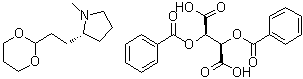 (2R,3R)-2,3-二(苯甲酰氧基)-丁二酸与(2R)-2-[2-(1,3-二恶烷-2-基)乙基]-1-甲基吡咯烷的化合物分子结构 (CAS 868618-81-9)