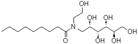 1-脱氧-1-[(2-羟基乙基)(1-氧代壬基)氨基]-D-山梨糖醇分子结构 (CAS 869653-90-7)