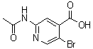 2-(乙酰氨基)-5-溴-4-吡啶羧酸分子结构 (CAS 871269-03-3)