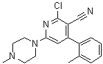 2-氯-4-(2-甲基苯基)-6-(4-甲基-1-哌嗪基)-3-吡啶甲腈分子结构 (CAS 873443-69-7)