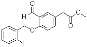 [3-甲酰基-4-(2-碘苄氧基)苯基]乙酸甲酯分子结构 (CAS 875050-49-0)