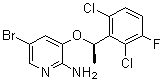 [5-溴-3-[(1R)-(2,6-二氯-3-氟苯基)乙氧基]吡啶-2-基]胺分子结构 (CAS 877399-00-3)