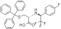 N-[(1S)-2,2,2-Trifluoro-1-(4-fluorophenyl)ethyl]-S-(triphenylmethyl)-L-cysteine molecular structure (CAS 880762-37-8)