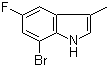 7-Bromo-5-fluoro-3-methyl-1H-indole molecular structure (CAS 883001-24-9)