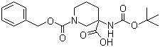 3-Boc-氨基-1-Cbz-哌啶-3-羧酸分子结构 (CAS 885270-31-5)