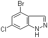4-溴-6-氯-1H-吲唑分子结构 (CAS 885519-03-9)