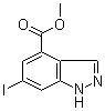 6-Iodo-1H-indazole-4-carboxylic acid methyl ester molecular structure (CAS 885519-74-4)