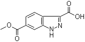 6-Methoxycarbonyl-(1H)indazole-3-carboxylic acid molecular structure (CAS 885522-60-1)