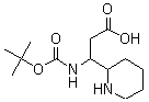 beta-[[叔丁氧羰基]氨基]-2-哌啶丙酸分子结构 (CAS 886362-32-9)