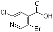 5-溴-2-氯异烟酸分子结构 (CAS 886365-31-7)